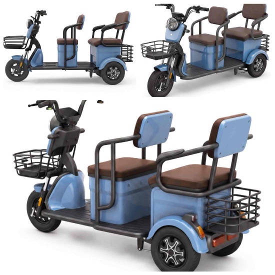 New SD Lanch Co 3-Wheel Electric High-End Golfcart Model MGC40 (Blue)