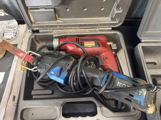 (2) Corded Power Tools, Kobalt Saw & Craftsman Drill