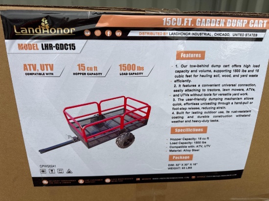 New LandHonor Co ATV/UTV Dumping Lawn Cart Model LHR-GDC15
