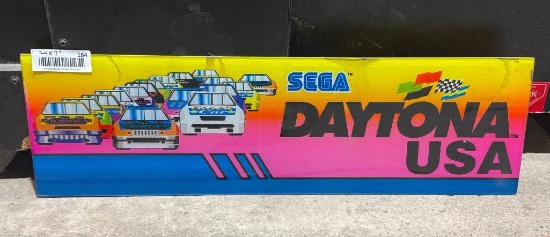 Original SEGA Daytona USA arcade machine top marquee/header sign