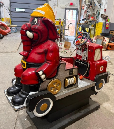Vintage Welephant the Fire Elephant coin-operated kiddie ride