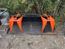 New PABREAK Co 80in Dual Ram Skidloader Solid Bottom Grapple Bucket