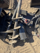 New SD Lanch Co Mini Stand-On Skidloader Auger Set w/ 8,12in Bits.