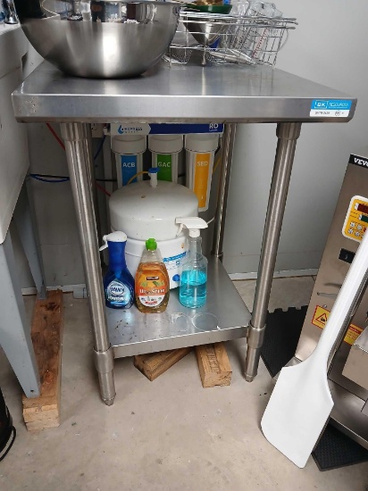 24x24x35" Stainless Steel Table with Lower Shelf