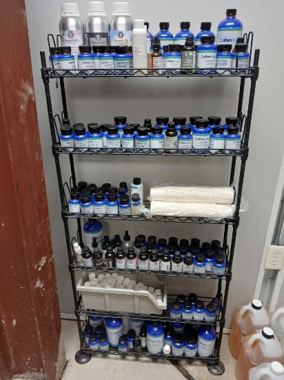 Shelf AND Contents of Various Fragrance Oils