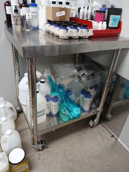 30x24x36" Stainless Table with Lower Shelf and Casters