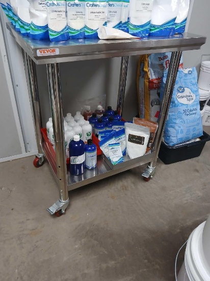 Vevor Stainless Steel Table with Casters and Lower Shelfa