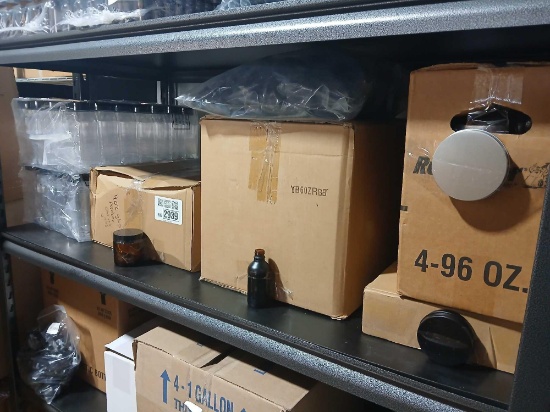 Shelf Lot Various Glass/Plastic Containers