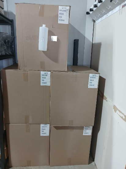 Lot of Boxes of 32oz NEW White HDPE Cylinder Bottles.