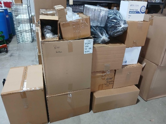 Lot of 15pcs Boxes & Bags Various New Containers/Bottles/Caps/ Spray Pumps