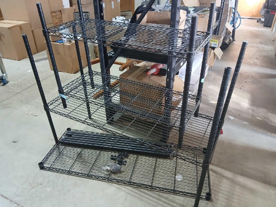 Lot of 2 Black Wire Shelves/Parts