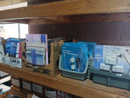 Lot of Smart Dimmers. Phone Fast Chargers. Smart Plugs. Makeup Bags