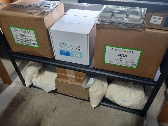 2 Shelf Lot of of Various Wax for Candle/ Wax Melt Making. See Photos