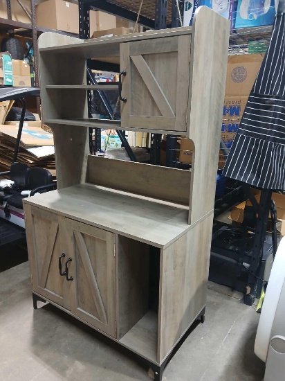 32x18x55"h Cat Litter Box Enclosure Cabinet With Upper Storage