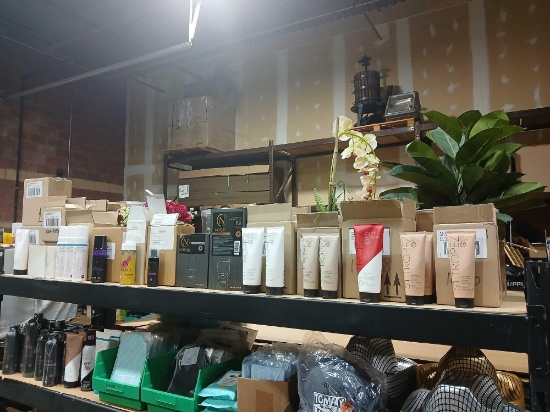 Shelf Lot Various Lotions. Fake Flowers. See Photos