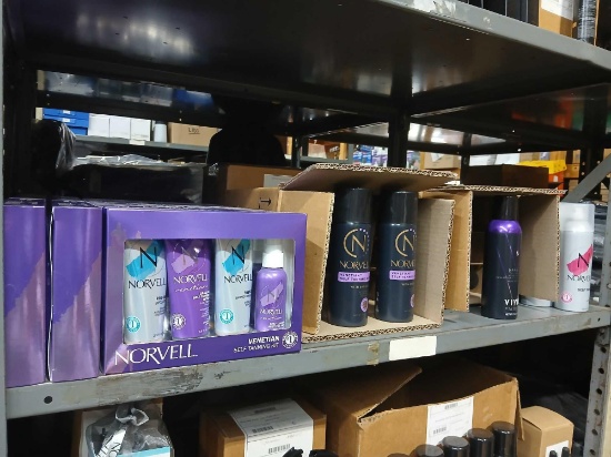 Shelf Lot of Norvell Sunless Tanning Products. See Photos