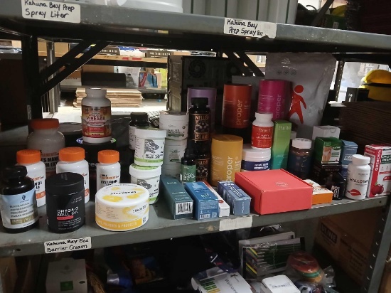 Shelf Lot of Various Products See Photos