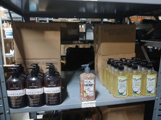Shelf Lot of Body Wash and Lotion