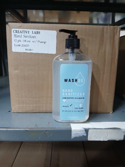 Lot of 36 Cases Creative Labs 18oz Hand Sanitizer with Pump.
