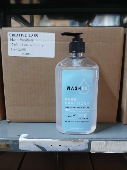 Lot of 32 Cases Creative Labs 18oz Hand Sanitizer with Pump.