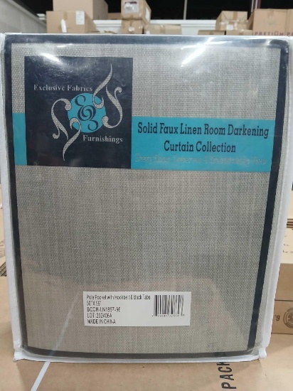 Lot of 8 Exclusive Fabrics Furnishings Faux Linen Room Darkening 50" x 96" Single Panel