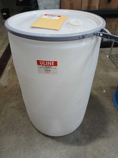 Uline 55gal Open Top Plastic Drum.