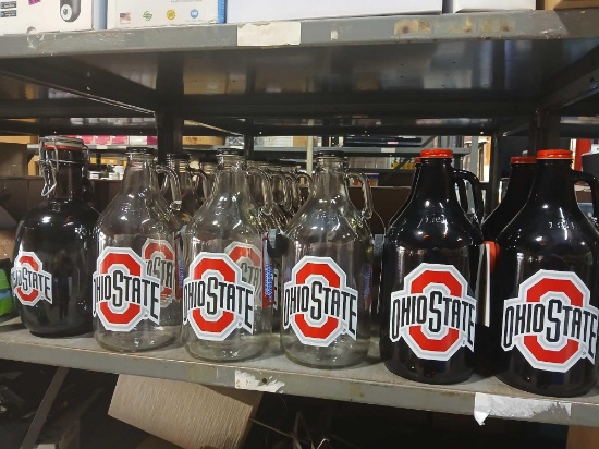 Lot of 14 Ohio State 1gal Glass Jugs/Beer Growlers