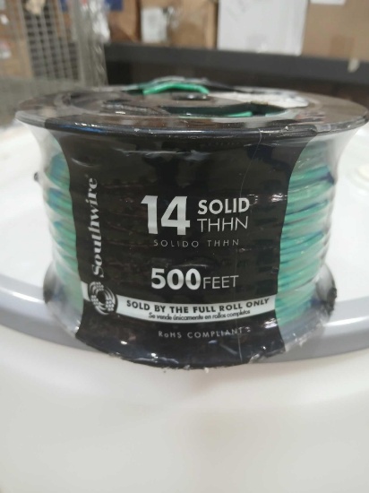 NEW 500ft Roll Solid 14ga Copper Southwire Single Stran Wire