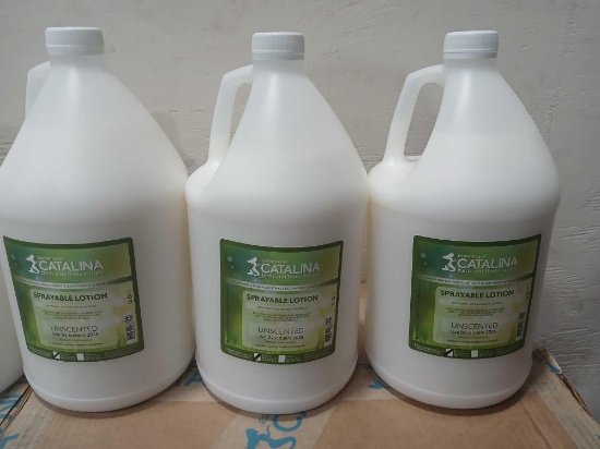Lot of 3 New 1gal Catalina Sprayable Lotion. Unscented