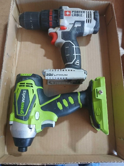 Tool Only Green Works & Porter Cable Cordless Screw Guns