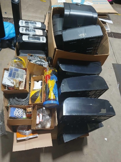 Pallet Lot of Towel Dispensers Gojo Hand Soap Dispensers & Various Hardware