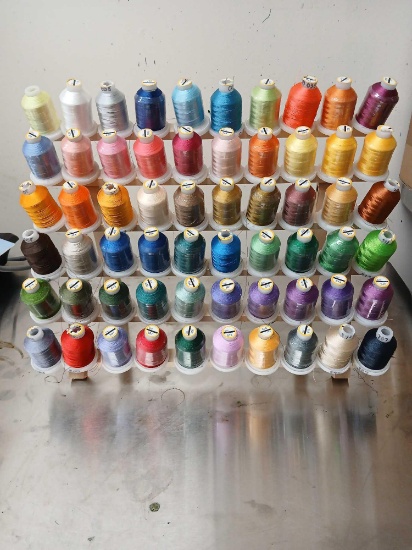 Sewing Thread Storage Rack with Thread
