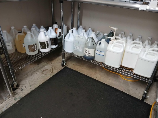 Lot of 2 Shelves Various Oils and Bases Some Unmarked