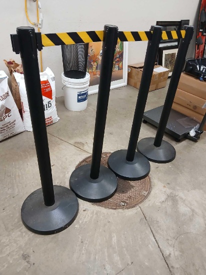 Lot of 4 Uline Retractable Crowd Barriers