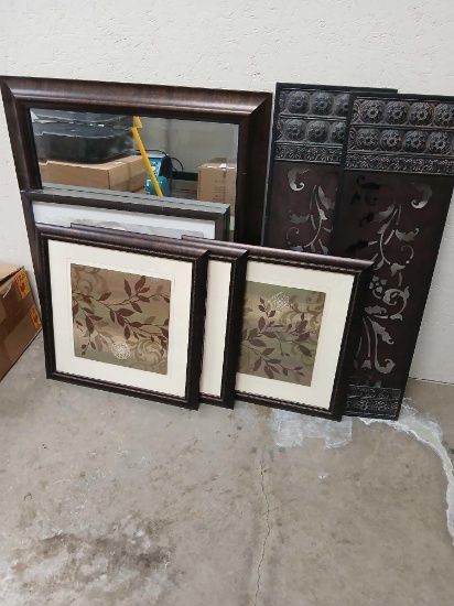 Lot of 7pcs Wall Decor & Wall Mirror