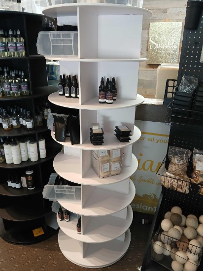 White Round Turn Table Displat Shelf