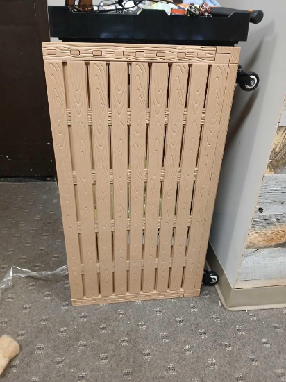 Plastic Fold Up Crate with Top and Casters.