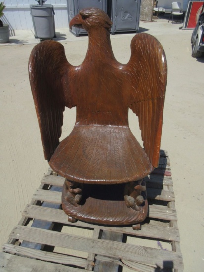 Hand Carved Eagle Chair w/Monkeys