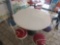 Lg White Table w/ 7 Chairs