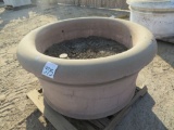 Lg Cement Pot W Dirt