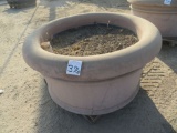 Lg Cement Pot W Dirt