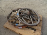2 Wood Spoke Wagon Wheels