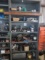 Content 6 shelves,wire,sprockets,toolbox,worklight,misc