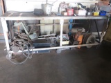 Content lower shelf & bench,spray can,wire,gas tank,cord,misc
