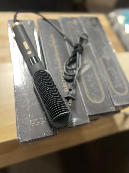 Hair Straightner Brush 9 in Package New, 1in Display New, Open Box