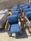 (6) Blue & wooden chairs