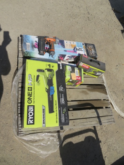 Blower, nail gun, trimmer, sander