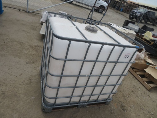 Poly tank in cage