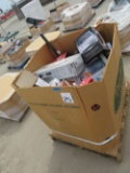 Lg box- shoes, heaters, table air hockey, ice skates, chin up bar, foot ball, basketball
