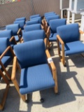 (6) Blue & wooden chairs